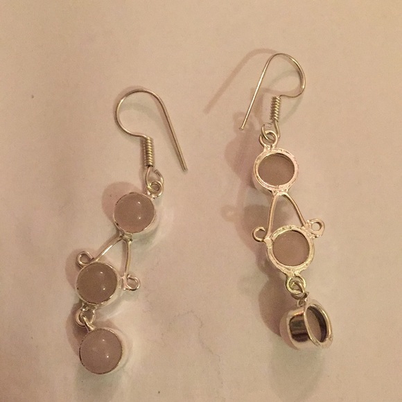 925 pink quartz earring - Picture 3 of 4